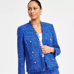 INC International Concepts Royal Blue Tweed Blazer